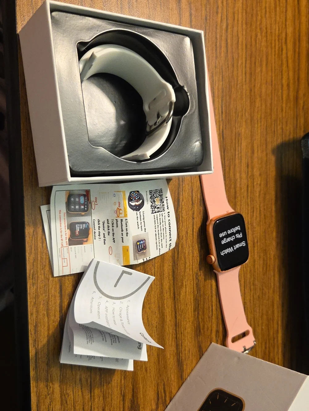 Pink Silicone Smartwatch with Rose Gold Case